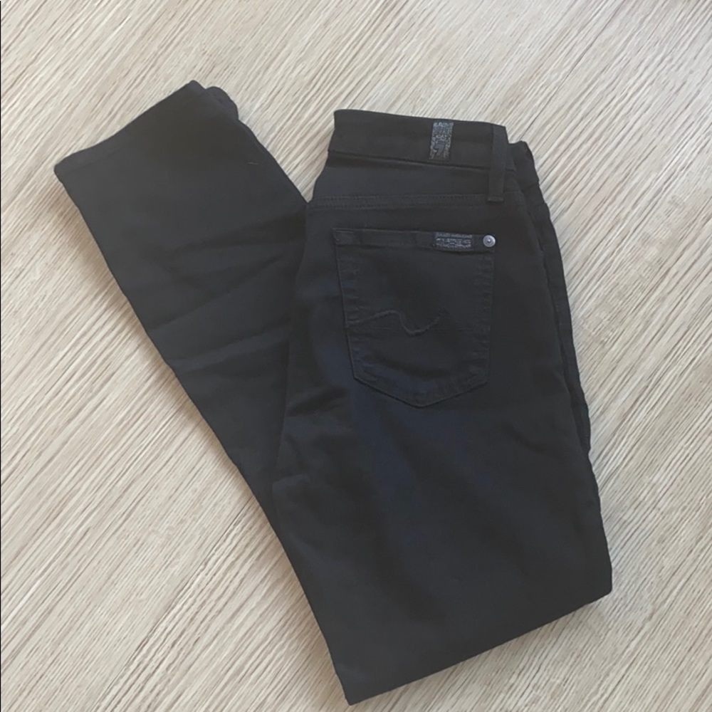 7 for all mankind seven Kimmie crop black jeans 26